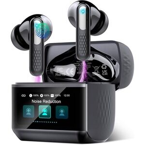 ZP Pro Z9 Wireless Earbuds Bluetooth 5.4 ANC Noise Cancelling Touch Screen Case